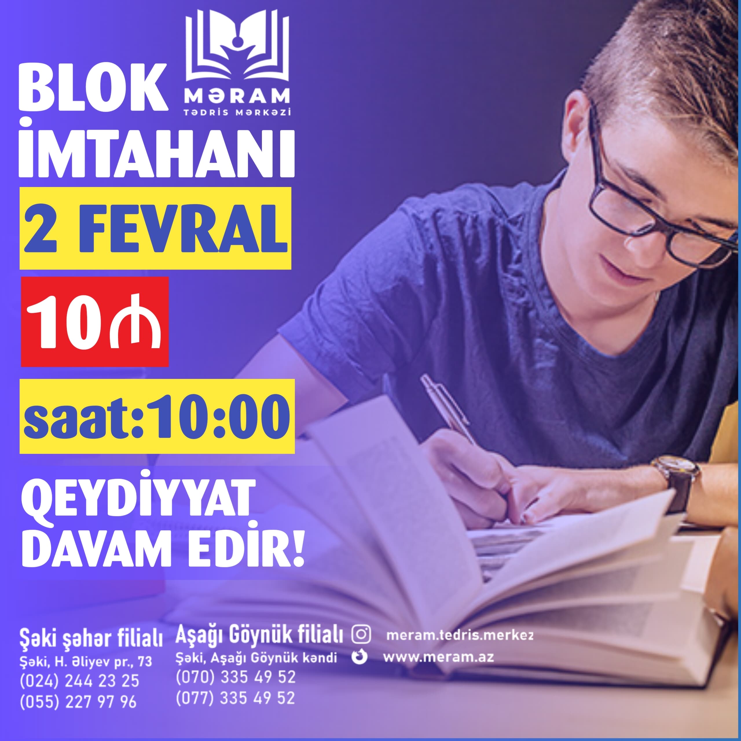 Blok imtahanı 2 fevral